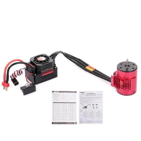 Surpass Hobby 3650 Brushless Motor And ESC Combo 3900KV Motor With 60A ESC for 1/10 Scale RC Cars with manuals