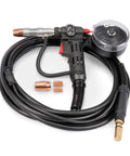 Spoolmate 150 Spool Gun For Aluminum, Steel And Stainless, 150A MIG Welder Spool Gun with 20 Ft Cable and extra tips shown