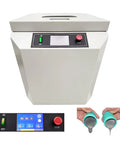 Fully Automatic Solder Paste Cream Mixer with display, buttons, and mixing process demonstration for PCB assembly