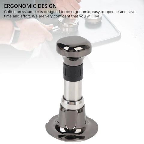 Premium Aluminum Alloy Coffee Tamper With Constant Force Hand Press, 2.3 inch ergonomic design for even coffee grounds packing.