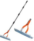 15 Inch Thatch Rake For Lawns Heavy Duty Dethatching Rake With Steel Handle Easy To Use Lawn Care Tool To Remove Dead Grass And Debris