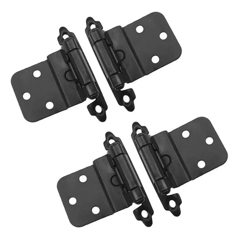 Self Closing Overlay Cabinet Hinges 10 Pack Heavy Duty Flush Cupboard Door Springs Nickel Finish For Smooth Soft Close And Easy Install