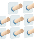 Adhesive Hat Hooks Set 10 Lb Capacity Wall Rack For Baseball Caps Snapbacks Visors Cowboy Hats And More With Extended Wooden Pegs Perfect For Closets Doors And Entryways 8 Pack