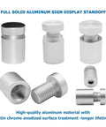 Straight Up Premium 12 Pack Aluminum Standoff Screws Wall Mount Hardware For Acrylic Signs And Glass Displays Featuring Slick Satin Chrome Finish Built Tough For Indoor Outdoor Advertising Boards, high-quality solid aluminum standoffs.