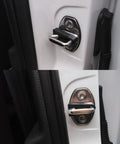 Premium Door Lock Sound Deadener Damper Kit With Hella Quiet Soundproof Buffer Pads Crafted From Tough Wear Resistant TPE To Crush Cabin Noise And Give Your Vehicle That Sweet Silent Glide Across All Volkswagen Models showing TPE buffer pads on Volkswagen door lock.