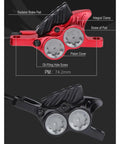 Close-up of Heavy Duty Hydraulic Disc Brakes For Mountain Bikes with black and red four-piston calipers and oil-filling screw.