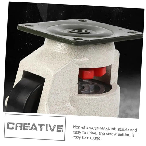 Heavy Duty Swivel Caster Set Four Pack With Adjustable 60mm Flat Plate Wheels For Workbenches Carts And Industrial Equipment Transport Durable Smooth Rolling Easy Install, white caster with black wheel and top plate