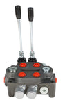 Front view of Heavy Duty 2 Spool Hydraulic Directional Control Valve With Joystick, 25 GPM Flow, 3000 PSI Max, BSPP Ports
