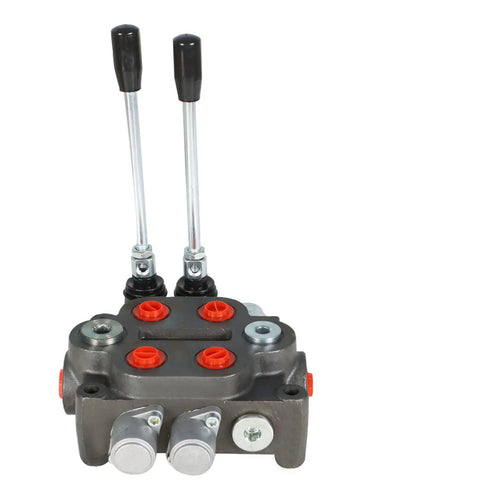 Front view of Heavy Duty 2 Spool Hydraulic Directional Control Valve With Joystick, 25 GPM Flow, 3000 PSI Max, BSPP Ports