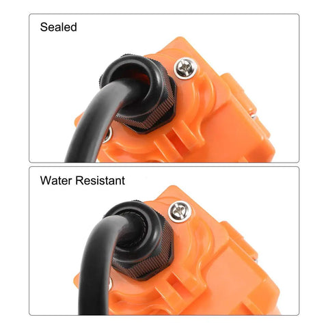 M25 Cable Gland Waterproof Plastic Wire Glands Joints For 8mm To 16mm Wires installed on orange box showing seal and water resistance