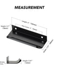 Diagram showing measurements of 10 Pack Finger Edge Pulls For Cabinets With 76mm Hole Center And 102mm Overall Length Matte Black Concealed Handles.