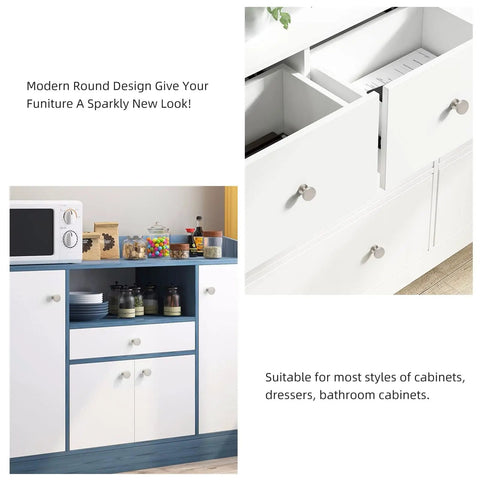 Brushed Nickel Cabinet Knobs Set 25 Pack Zinc Alloy Round Drawer Pulls For Kitchen And Furniture on white cabinets