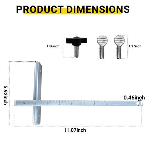 Top Shelf Circular Saw Rip Fence Replacement Guide 49 22 4146 dimensions with measurements for precision cutting setup.