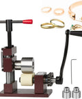 Adjustable Ring And Bracelet Bender Machine With Stainless Steel Rolling Mill For Crafting Spoon Rings And Custom Jewelry Gear, includes crank handle.