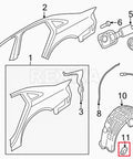 Illustration of Fender Liner Splash Shield Retaining Clips Kit 30 Pcs for Audi 4F0825429A in diagram.