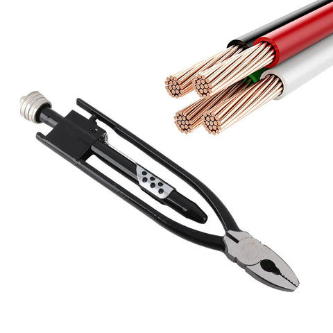 Pro Grade Wire Twisting Pliers for Lock Wiring and Securing Bolts shown with copper wires, heavy duty safety tool 27cm