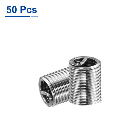 Wire Thread Inserts M5 x 0.8 Helical 2D 10mm Stainless Steel 304 Coiled Thread Repair Kit 50 Pieces for mechanical and DIY repairs