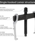 Heavy Duty 4 Inch CR V Gear Puller With Two Jaw Adjustable Bearing Puller For Internal Or External Bearing Removal, Reversible Claw Design with single hook