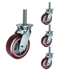 Tough As Nails 8 Inch Swivel Pu Caster Wheels With M20 Stem And Rubber Brake 4 Pack showing a detailed view of the wheel design.