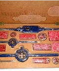 Tap And Round Die Set 1/4 To 3/4 Inch BSF British Standard Fine Complete Box in wood case with tools displayed