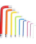 Super Cool 9 Piece Hex Wrench Set With Chrome Steel Ball Heads In Vibrant Colors For DIYers And Pros To Fix Stuff Fast And Keep Your Tools Organized. nine-color metric hex keys