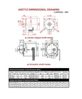 Diagram of 60KTYZ synchronous motor showing dimensions and torque specifications for centered and eccentric shaft versions.