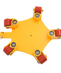 Heavy Duty 4 Ton Machinery Mover Skate Dolly With 5 PU Rollers And Easy Grip Handle For Warehouse And Workshop Equipment Moving Yellow