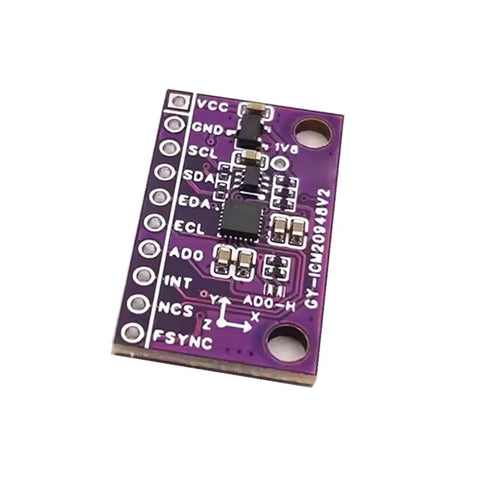 Dope 9 Axis IMU Sensor Module With 9DOF Gyro Magnetometer ICM20948V2 For DIY Electronics Robotics Drones Motion Tracking And AR VR Projects Also Great For STEM Builds, purple PCB