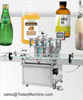 Fully Automatic Liquid Filling Capping And Labeling Machine For Honey Juice Oil Bottles, sturdy build with jars and bottles displayed.