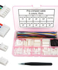 2.54mm JST Connector Kit With Pre Crimped Wires, 2 3 4 5 6 7 8 9 10 Pin Housing, 90Pcs, Heat Shrink Tubing, Tweezers