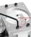 Close-up of the heavy duty hollow rotary platform with adjustable belt tension features, showcasing the tension adjustment screw.
