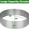 Round Galvanized Raised Garden Bed 4x4x1ft Outdoor Planter For Vegetables And Flowers Durable Steel Flower Box For Yard And Patio