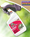 Gloved hand holding Captain Jack's Insecticidal Super Soap 32 Oz Ready To Use Spray For Organic Gardening And Outdoor Plants Pest Defense