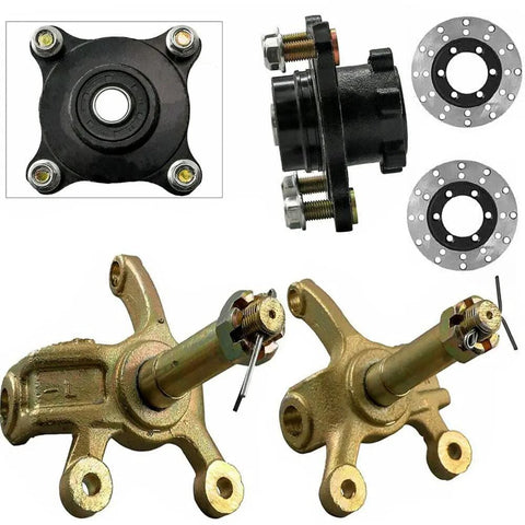 Front Wheel Hub Steering Knuckle Spindle And Brake Disc Rotor For ATV Quad Go Kart No Caliper Heavy Duty Front Rotor Assembly