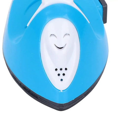 Luocute Mini Iron For DIY Heat Transfer Projects features a compact blue design with a smiling face and ceramic soleplate.