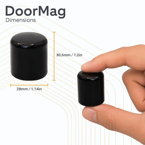 Heavy Duty Magnetic Bifold Door Catch Holder With Strong Magnet Stopper, dimensions 29mm diameter, black finish.