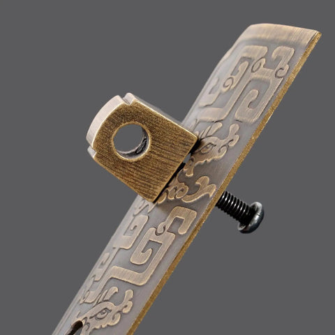 Side view of Antique Brass Cabinet Drawer Knob Handle For Furniture Decorative Door Hardware with screw detail