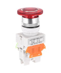 Workhorse 22mm Latching Emergency Stop Push Button Switch With Indicator Light For Industrial Lathe, 250V AC 10A, DPST 1NO 1NC