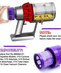 Upgraded Version 3 Pack Pro Grade HEPA Replacement V10 Filters showed with compatibility note and model check warning.