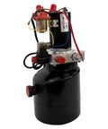 Dinenovate 12V Small Hydraulic Power Unit 800W, iron build, single valve pump, 6L tank, designed for dump trucks and lifting equipment.