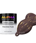 Vibrant Purple Automotive Basecoat Paint Gallon Ready To Spray With Slow Reducer Formula Pro Grade showing quart can and color sample.