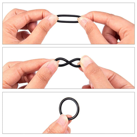 All In One Metric O Ring Kit With 32 Sizes In Buna N 70A Rubber Seals For Faucets Plumbing And Automotive Use 419 Pieces Durable Oil Resistant High Temp Tolerance For Quick Fixes, black O-ring held by hand