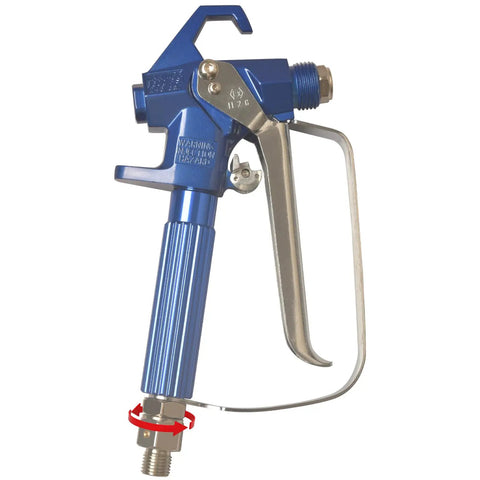G5 Airless Spray Gun With Guard And 517 Tip For Airless Paint Sprayers, Lightweight Forged Aluminum, 3600 PSI Max, Hose Swivel shown