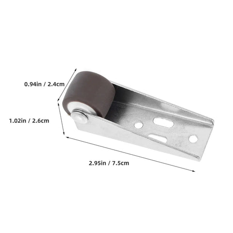 Heavy Duty Barn Door Roller Kit 4 Pack Bottom Support Wheel with Silent Rubber Tread, 2.95in long, steel material for sliding doors.
