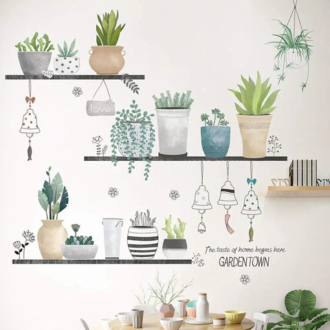 Green Plant Leaves Wall Decals For Bedroom And Living Room Large 90cm By 180cm Mural Removable Sticker Set For Home Decor