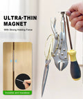 10 Pack Ultra Thin Magnetic Door Catches For Cabinets And Drawers, Black Stainless Look, adhesive drawer magnets demo