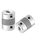 2 Pack Flexible Beam Couplings 4mm To 8mm Shaft, 19mm Outer Diameter, 25mm Length, M4 Screws, Great For 3D Printers CNC Machines DIY Encoders