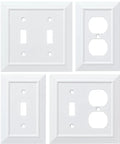 Pure White Classic Architecture 2-Gang Decorative Light Switch Cover With Double Toggle Plate For A Clean Bright Look