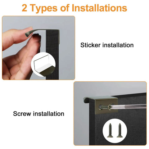 Six Pack Finger Edge Pulls Self Adhesive Concealed Cabinet Handles, 30mm Antique Bronze, sticker and screw installations