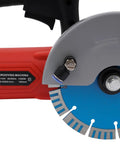 Close-up of the blade and motor design of the Super Tough 3000W Corded Electric Concrete Saw With Integrated Water Pump.